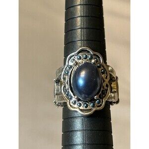 Paparazzi Silver Tone Blue Stone Adjustable Stretch Ring